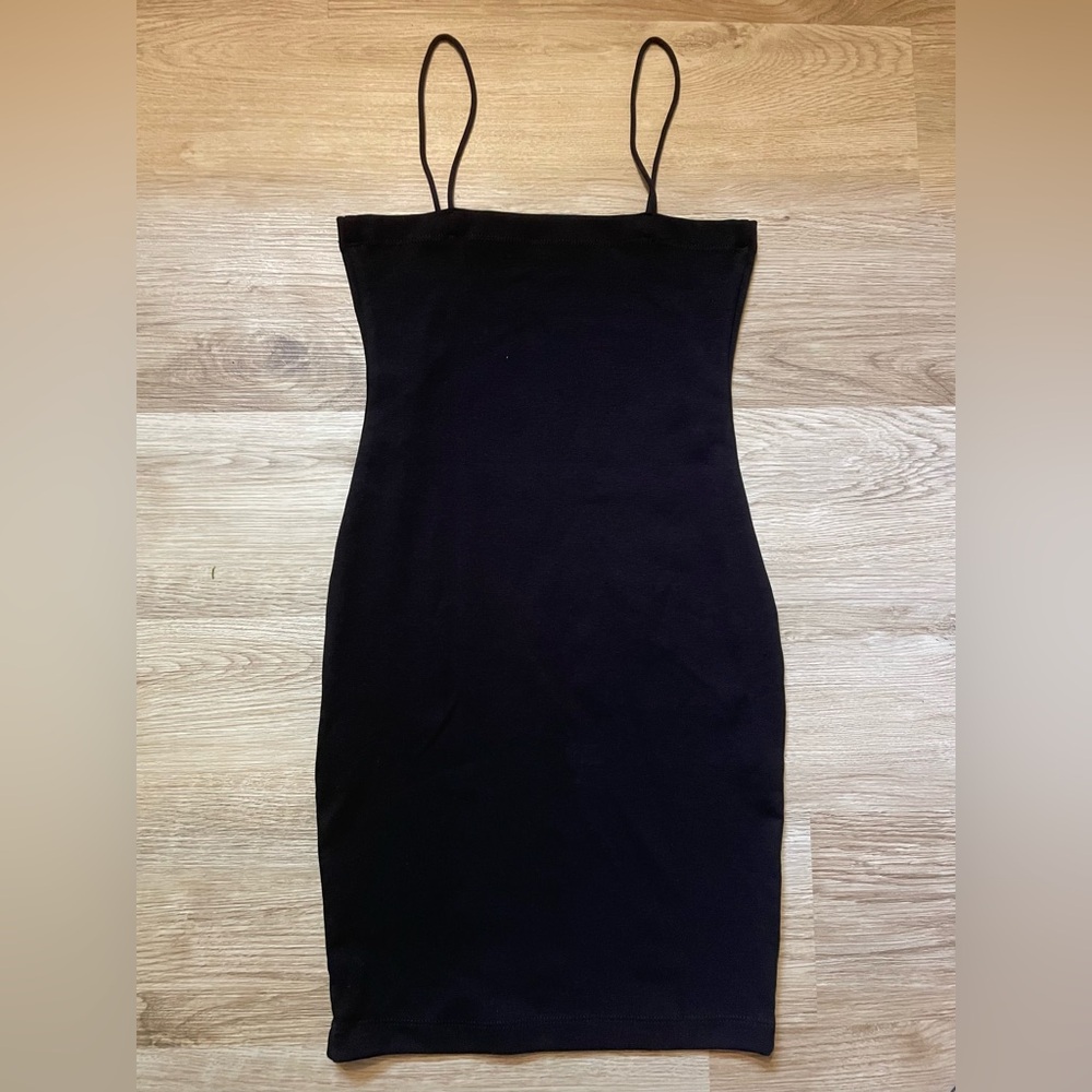SHEIN Black Ribbed Bodycon Mini Dress